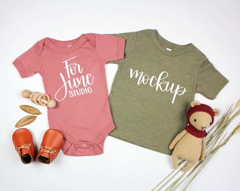 Download MOCKUP Bodysuit mockup Bella Canvas 134B 3001T Kids | Etsy