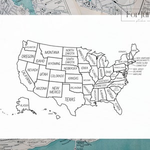 USA Karte, USA Karte, Färbung, US Verkaufskarte, Goal Tracker, Etsy Order Map, Pdf, Jpg