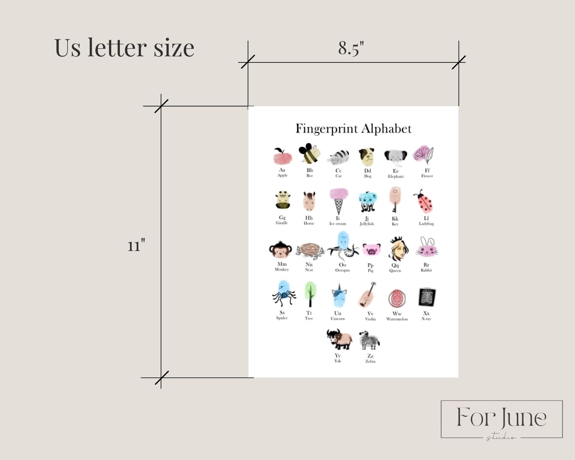 Fingerprint Alphabet, Thumbprint Craft, A-Z Handprint, ABC Animal ...