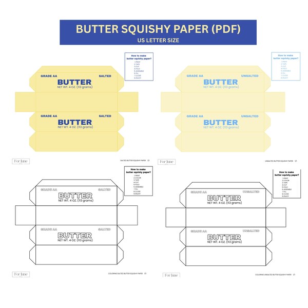 Butter Squishy Template Etsy France