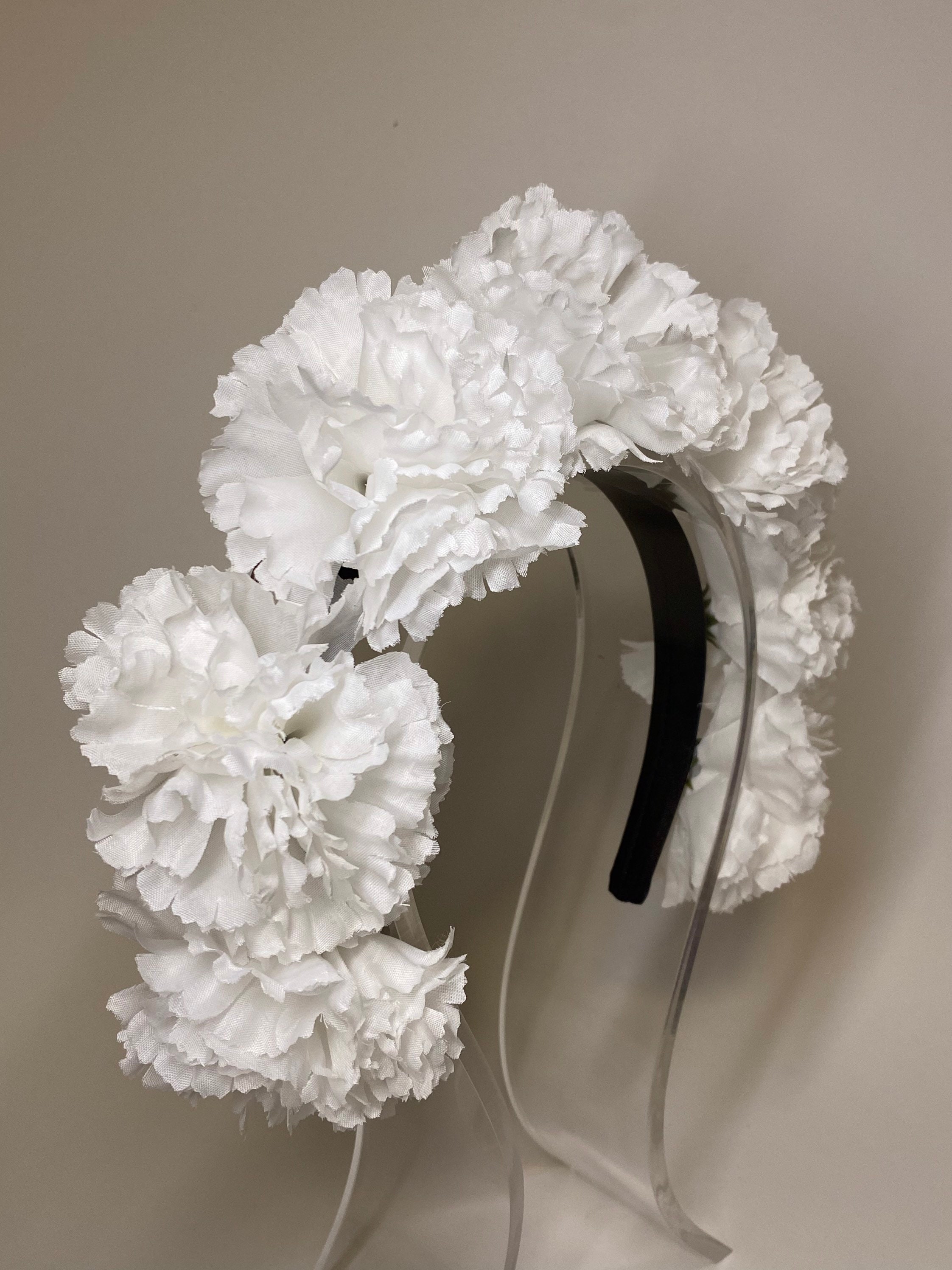 White Carnations Mexican Flower Crown Diadema Etsy