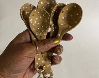 Handmade ceramic teaspoons