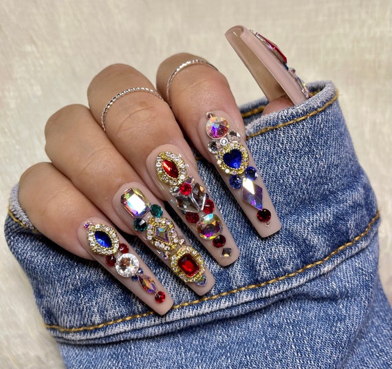 All Crystal Press on Nails 