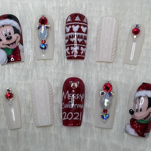 Mickey Christmas Press On Nails