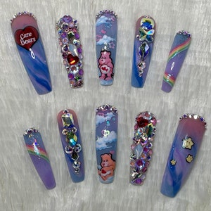 Care Bear Acrylic Press On Nails