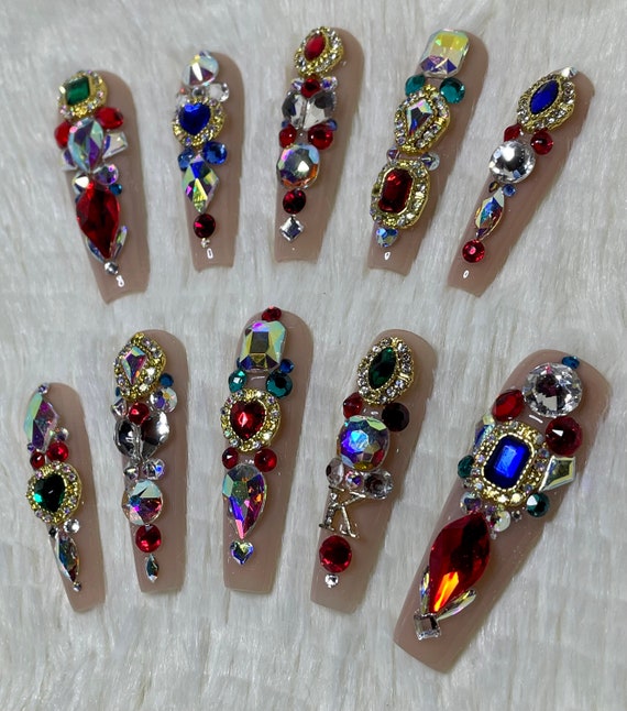 All Crystal Press on Nails 