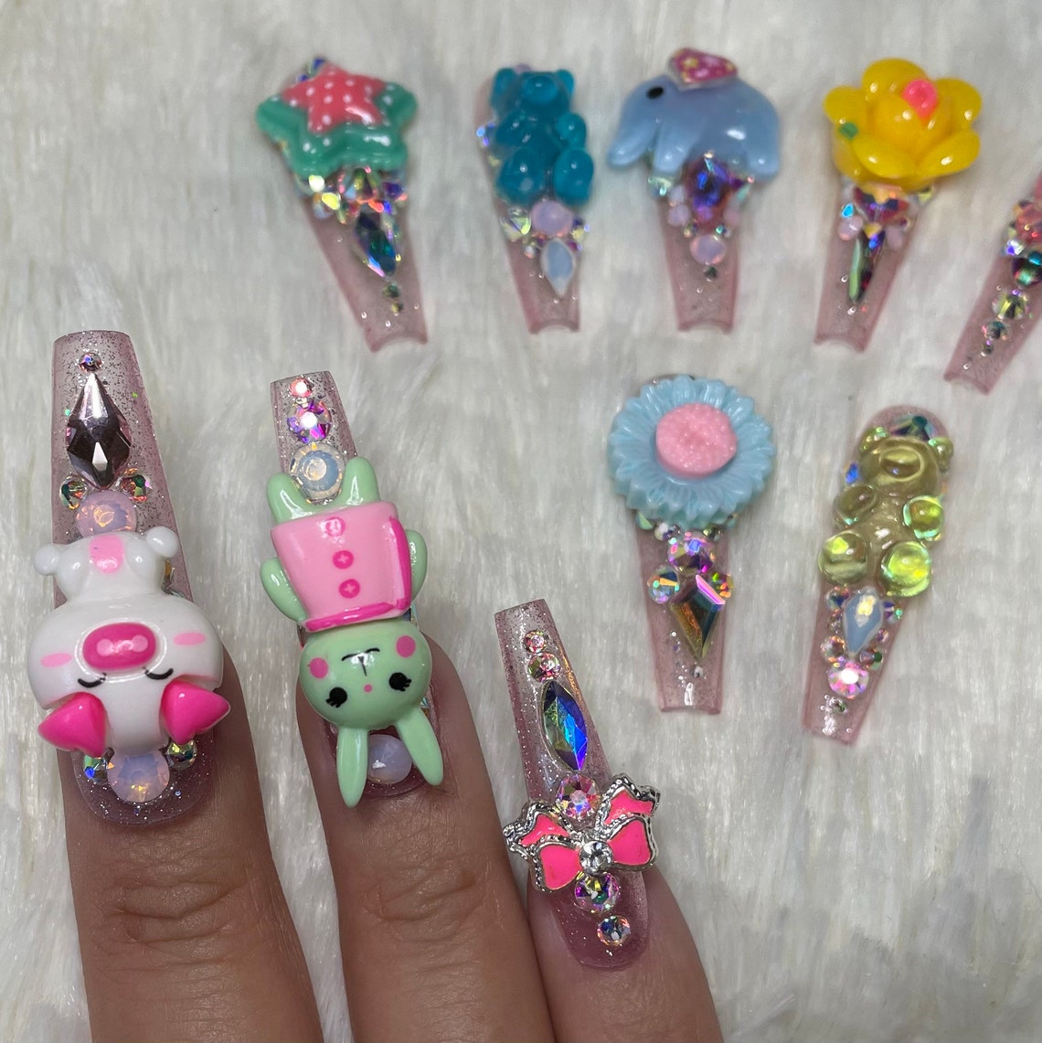 Kawaii Press On Nails | Etsy