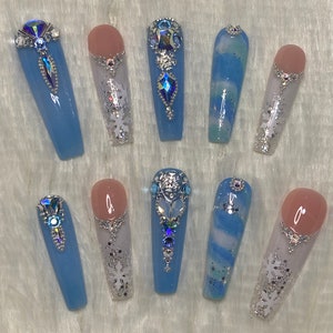 Snowflake Ice Press On Nails