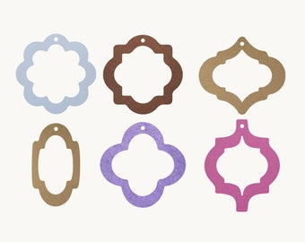 Bohemian Stacked Earrings SVG, Morocco Earrings SVG, Leather Earrings, Template Silhouette Cut Files, Cricut Cut Files Pendant DIY