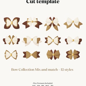 Bow Bundle SVG, Hair Bow Template, Bow Collection SVG, Felt Bow SVG, Hair Bow Silhouette, Cricut Cut Files