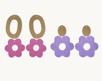 Pendientes SVG / Plantilla de pendientes de margarita de flores SVG, Plantilla de pendiente de círculo, Pendientes de cuero, Silhouette Cut Files, Cricut Cut Files