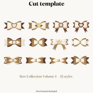 Bow Bundle SVG, Hair Bow Template, Bow Collection SVG, Felt Bow SVG, Hair Bow Silhouette, Cricut Cut Files