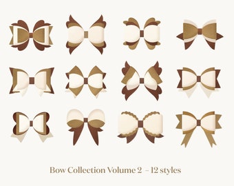 Bow Bundle SVG, Hair Bow Template, Bow Collection SVG, Felt Bow SVG, Hair Bow Silhouette, Cricut Cut Files