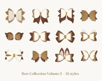Bow Bundle SVG, Hair Bow Template, Bow Collection SVG, Felt Bow SVG, Hair Bow Silhouette, Cricut Cut Files
