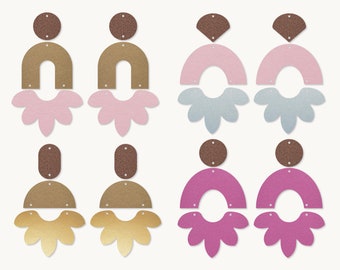 Earrings SVG | Leaf parts earrings template SVG, Clay Earring Template, Leather Earrings, Silhouette Cut Files, Cricut Cut Files