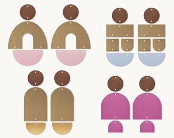 Boho Stacked earrings template SVG, Leather Earrings, Earring Template, Silhouette Cut Files, Cricut Cut Files