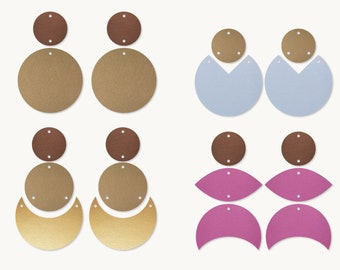 Earrings SVG | Moon earrings template SVG, Leather Earrings, Clay Earring Template, Silhouette Cut Files, Cricut Cut Files