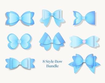 Bow Bundle SVG, Hair Bow Template, Bow Collection SVG, Felt Bow SVG, Hair Bow Silhouette, Cricut Cut Files