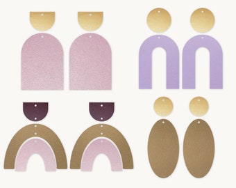 Earrings SVG | Rainbow earrings template SVG, Leather Earrings, Arch Earring Template, Silhouette Cut Files, Cricut Cut Files