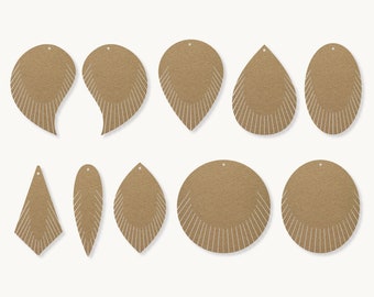 Fringe Earrings SVG | Teardrop Earrings SVG, Leather Earrings, Fringed Earrings SVG, Template, Silhouette Cut Files, Cricut Cut Files