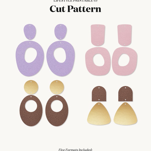 Earrings SVG | Drop Earrings SVG, Leather Earrings, Clay Earrings SVG, Earring Template, Silhouette Cut Files, Cricut Cut Files
