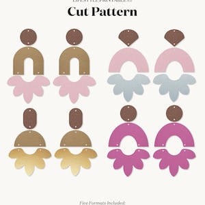 Orecchini SVG / Leaf parti orecchini modello SVG, Clay Earring Template, Orecchini in pelle, Silhouette Cut Files, Cricut Cut Files