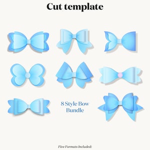 Bow Bundle SVG, Hair Bow Template, Bow Collection SVG, Felt Bow SVG, Hair Bow Silhouette, Cricut Cut Files