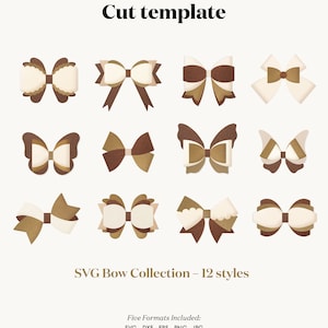 Bow Bundle SVG, Hair Bow Template, Bow Collection SVG, Felt Bow SVG, Hair Bow Silhouette, Cricut Cut Files