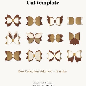 Bow Bundle SVG, Hair Bow Template, Bow Collection SVG, Felt Bow SVG, Hair Bow Silhouette, Cricut Cut Files