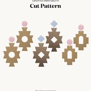 Boucles d’oreilles Navajo du Sud-Ouest SVG, Boucles d’oreilles Boho Desert SVG, Boucles d’oreilles en cuir, Template Silhouette Cut Files, Cricut Cut Files DIY