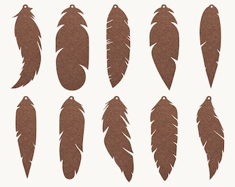 Feather Bundle Oorbellen SVG, Feather Jewelry Template, Lederen Oorbellen, Template Silhouette Cut Files, Cricut Cut Files Hanger DIY