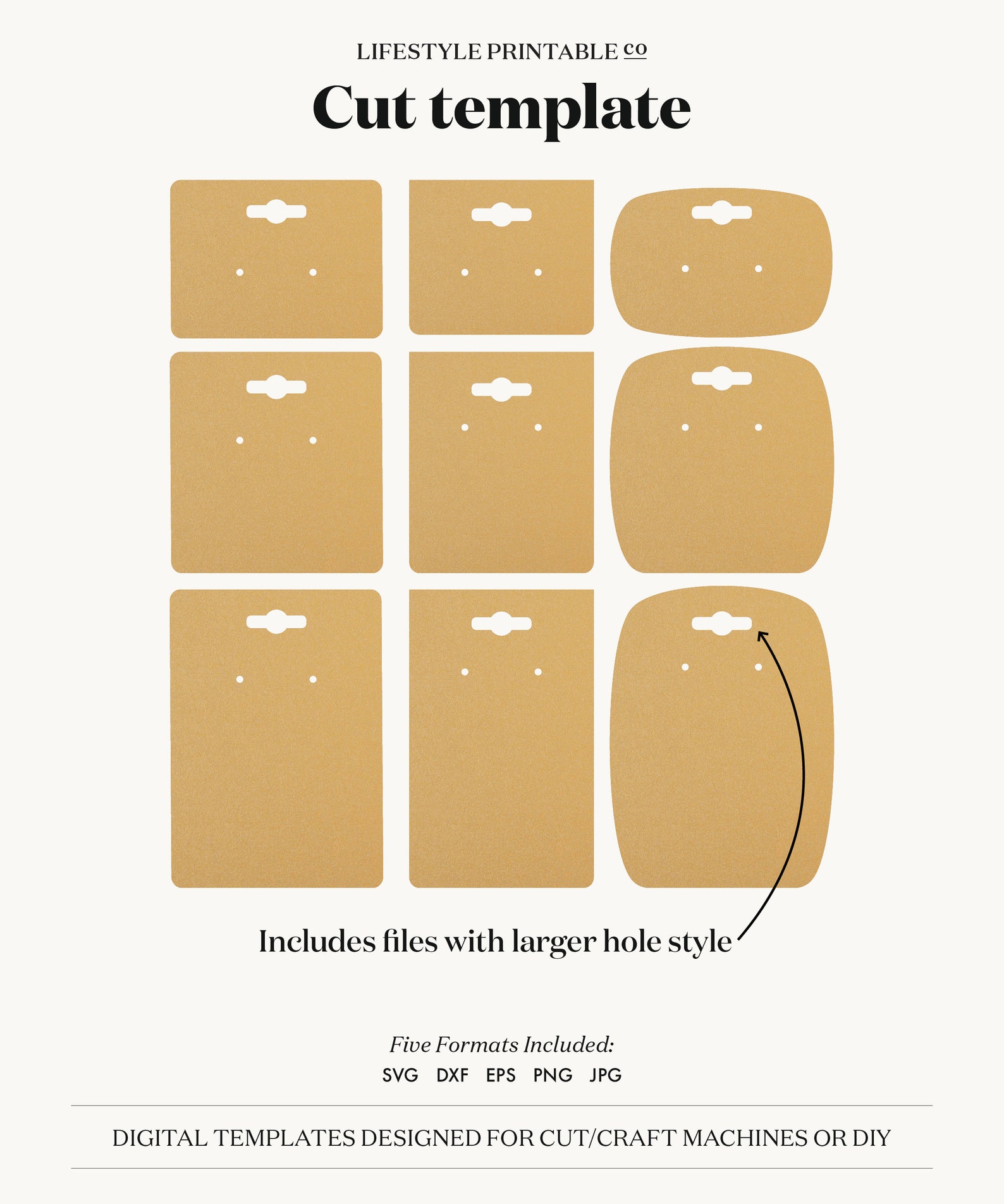 Earrings Display Cards SVG Earring Card Template PDF Earring Etsy