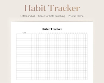 Seguimiento de hábitos Carta imprimible A4, Seguimiento de hábitos, Seguimiento de hábitos imprimible, Seguimiento de hábitos diario, Seguimiento de hábitos mensual, Seguimiento de hábitos Descargar PDF