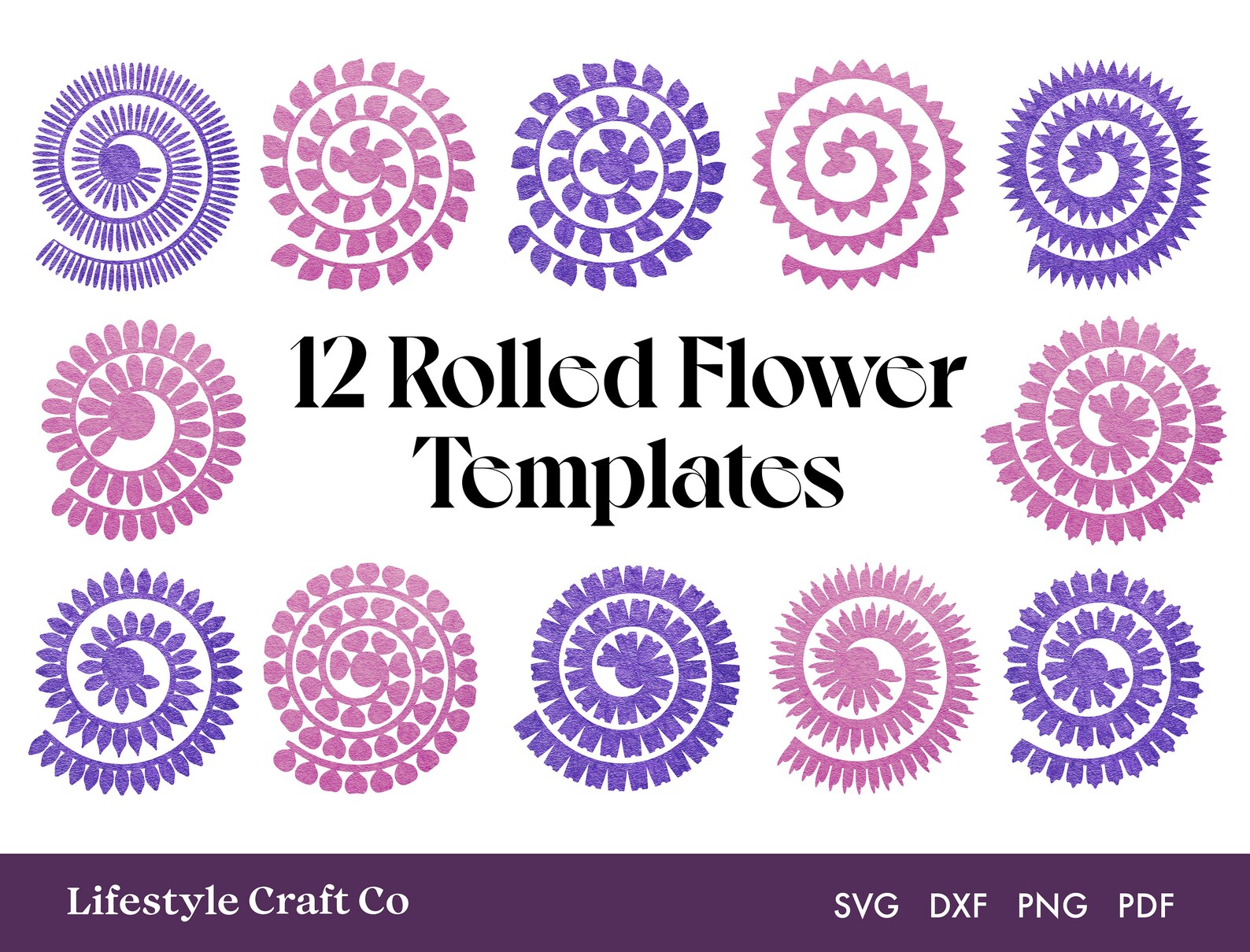 Rolled Flower SVG 3D Flower Template Rolled Paper Flower - Etsy