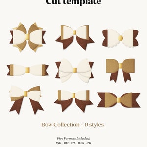 Bow Bundle SVG, Hair Bow Template, Bow Collection SVG, Felt Bow SVG, Hair Bow Silhouette, Cricut Cut Files
