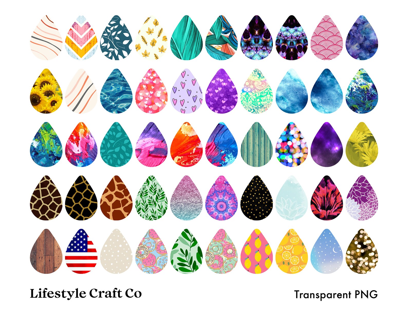 250 Tear Drop Earring Sublimation Design Bundle Earrings Etsy