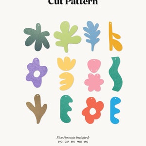 Oorbellen SVG | Blad onderdelen oorbellen sjabloon SVG, Bloem Oorbel Sjabloon, Lederen Oorbellen, Silhouet Cut Files, Cricut Cut Files