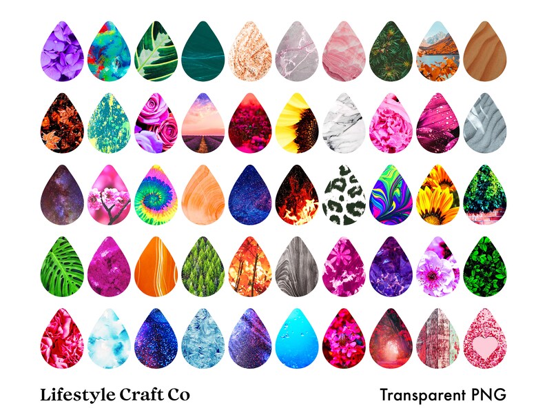 250 Tear Drop Earring Sublimation Design Bundle Earrings Etsy