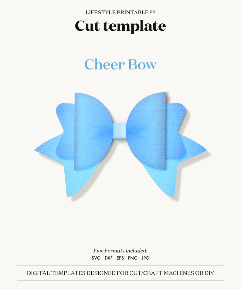 Cheer Layered Bow Template SVG Hair Bow Template Bow | Etsy