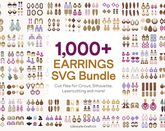 Earrings Bundle WHOLE STORE, Faux Leather Earring, Leaf Earrings SVG, Earring Template, Silhouette Cut Files, Cricut Cut Files