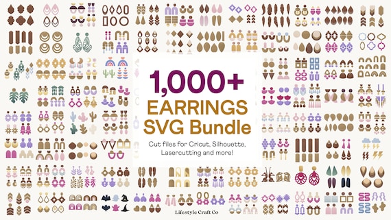 Earrings Bundle WHOLE STORE, Faux Leather Earring, Leaf Earrings SVG, Earring Template, Silhouette Cut Files, Cricut Cut Files