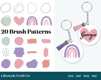 Keyring Boho patterns svg, Circle Patterns Svg, Round Pattern svg, keychain patterns svg, key fob svg, Silhouette and Cricut Cut File
