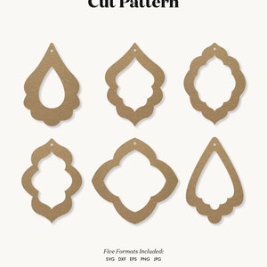 Boho Boucles d’oreilles empilées SVG, Maroc Boucles d’oreilles SVG, Boucles d’oreilles en cuir, Modèle Silhouette Cut Files, Cricut Cut Files Pendentif DIY