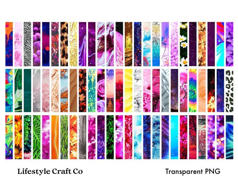 May include: A set of 72 digital paper textures in a variety of colors and patterns, including abstract, floral, and geometric designs. The textures are in a vertical format and are perfect for use in digital scrapbooking, card making, and other crafting projects.  Transparent PNG.
