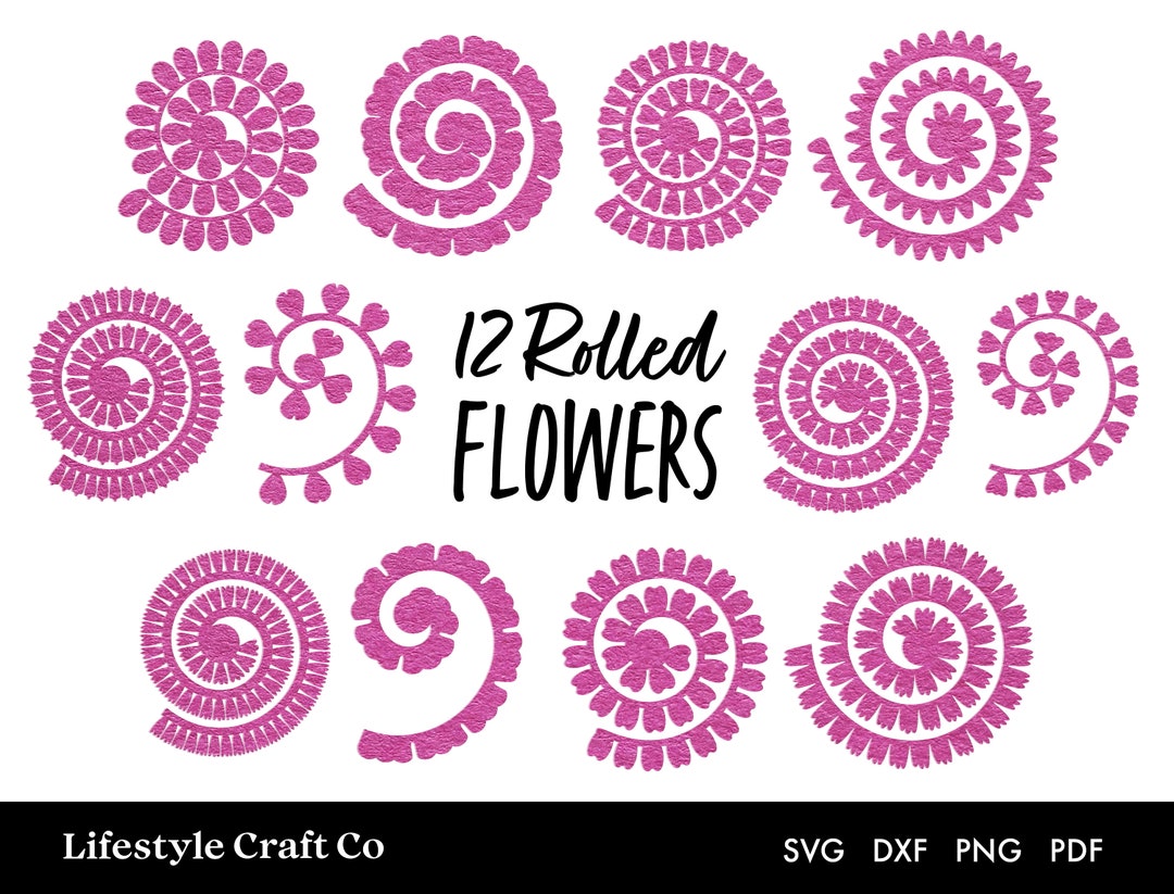 Rolled Flower SVG, 3D Flower Template, Rolled Paper Flower SVG, Paper ...