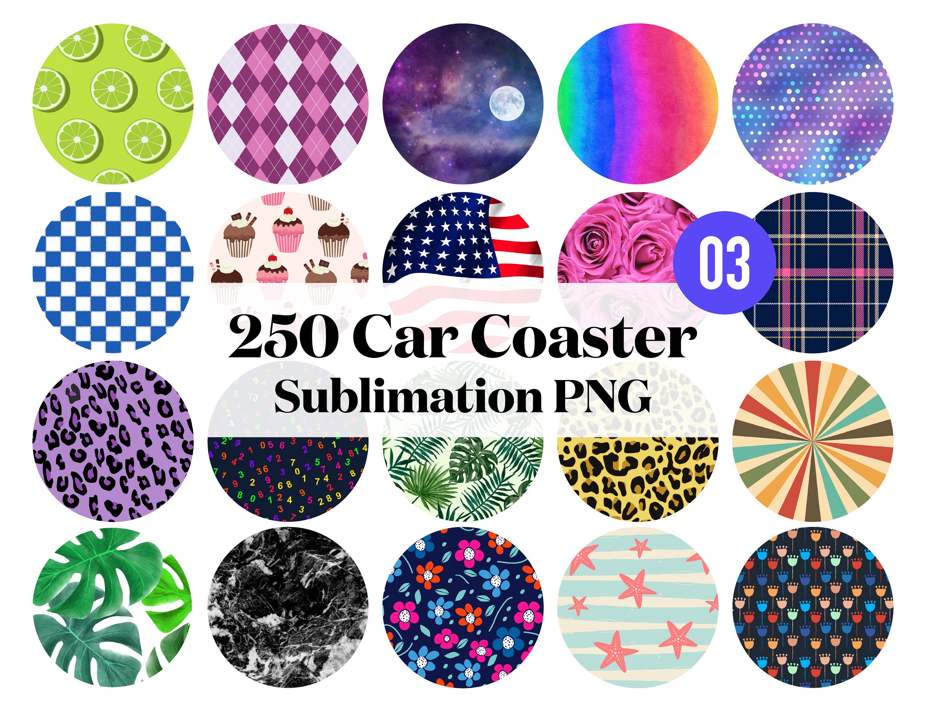 Free Sublimation download - Car Coaster Sublimation Bundle