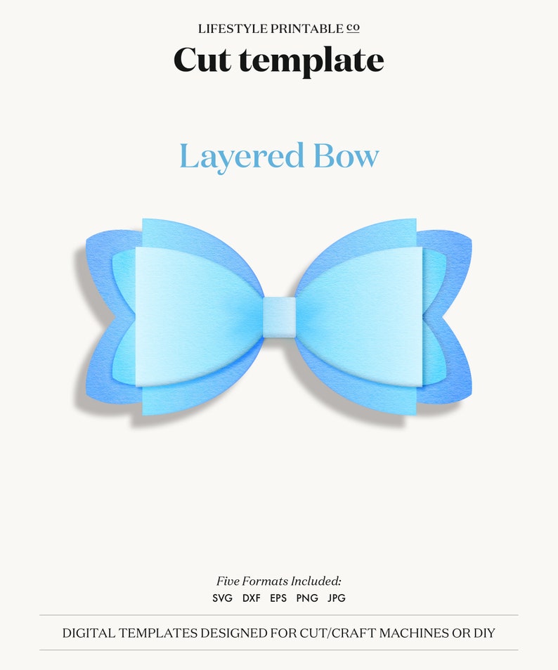 Download Classic Layered Bow Template SVG Hair Bow Template Bow | Etsy