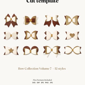 Bow Bundle SVG, Hair Bow Template, Bow Collection SVG, Felt Bow SVG, Hair Bow Silhouette, Cricut Cut Files