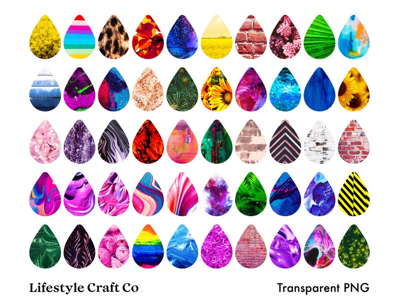 250 Tear Drop Earring Sublimation Design Bundle Earrings Etsy