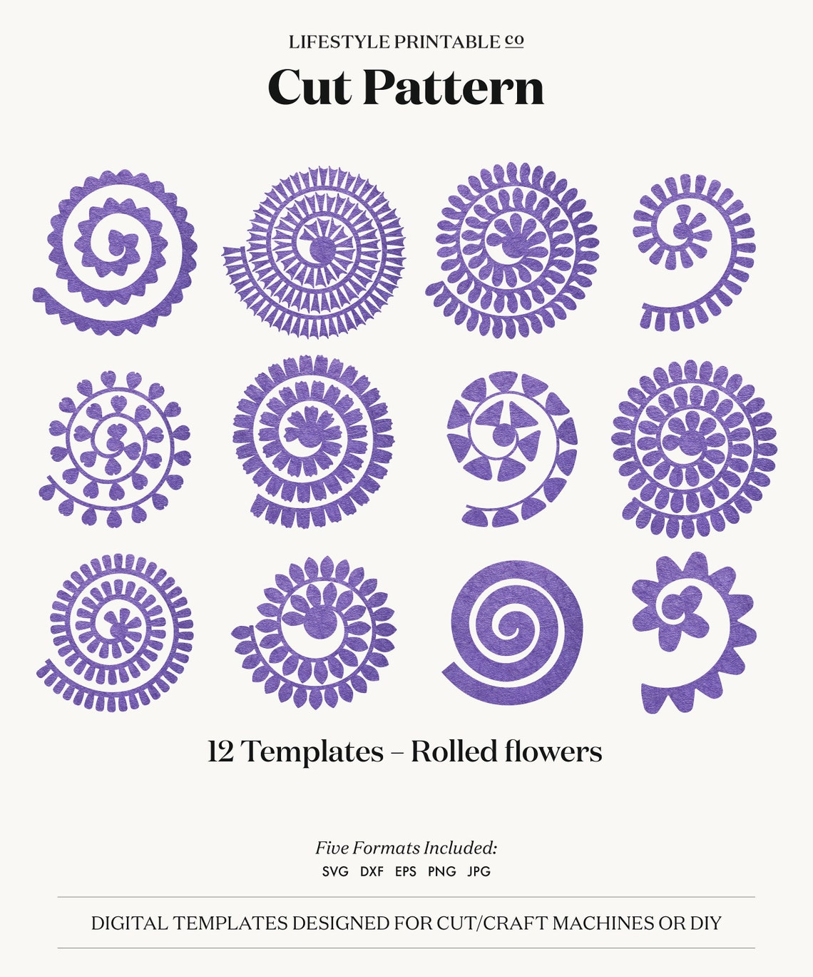 Rolled Flower SVG 3D Flower Template Rolled Paper Flower - Etsy